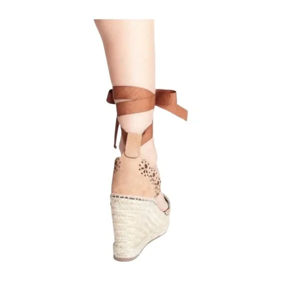 Tabitha Simmons Womens Ravi Brown  Suede Espadrille Wedge Sandals 37 US 7 - Picture 2 of 10